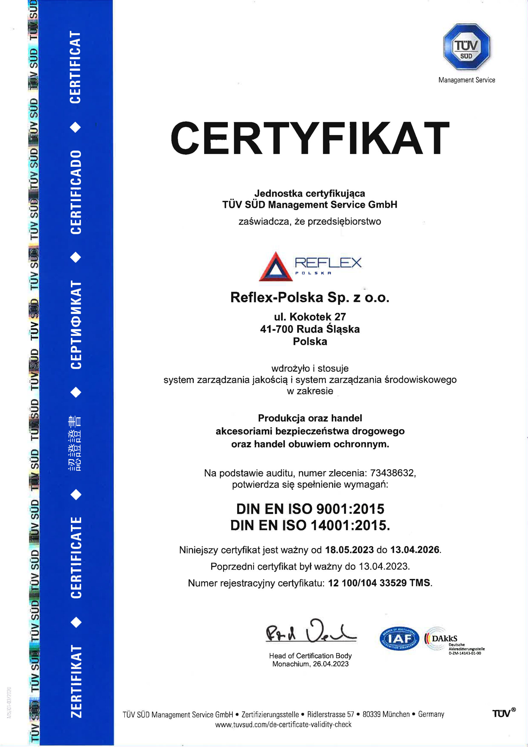 Certyfikat ISO do 2026 po polsku